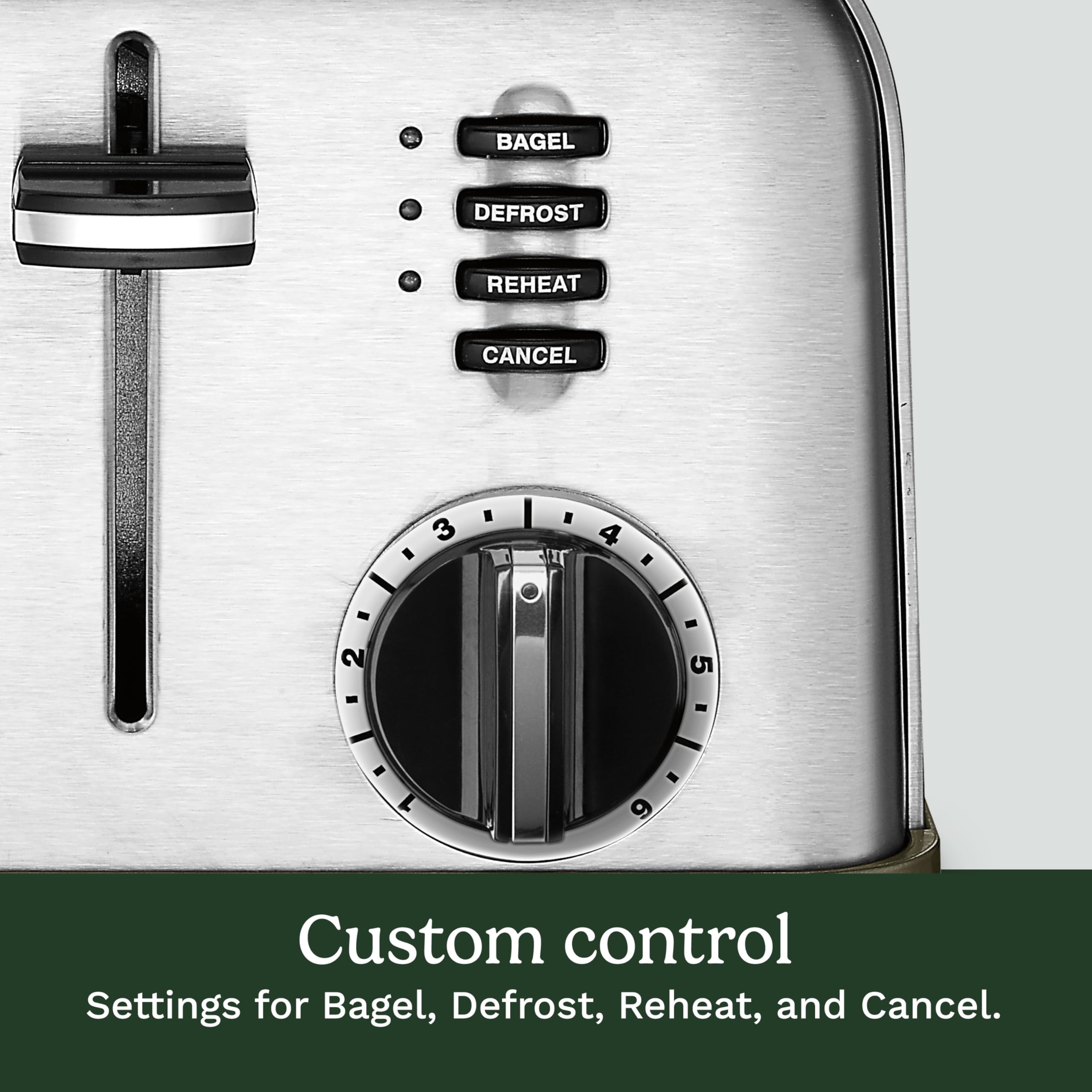Cuisinart 4 Slice Compact Stainless Steel Toaster with Extra-Wide Slots for Bread, French Toast, Bagels & Pastries, Defrost & Reheat Functions, CPT-180P1, Brushed Stainless, Removable Crumb Tray - Image 3
