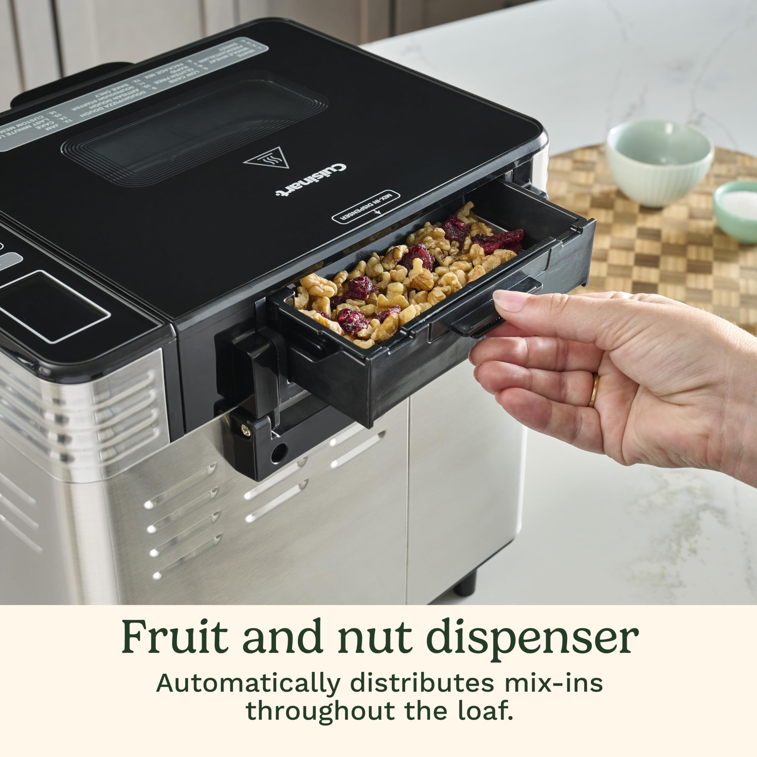 Cuisinart Bread Maker Machine, Stainless Steel Convection Bread Machine with 16 Menu Options, 3 Loaf Sizes Up to 2 Lb., 3 Crust Colors, Includes Measuring Cup, Spoon & Kneading Hook, CBK-210 - Image 4