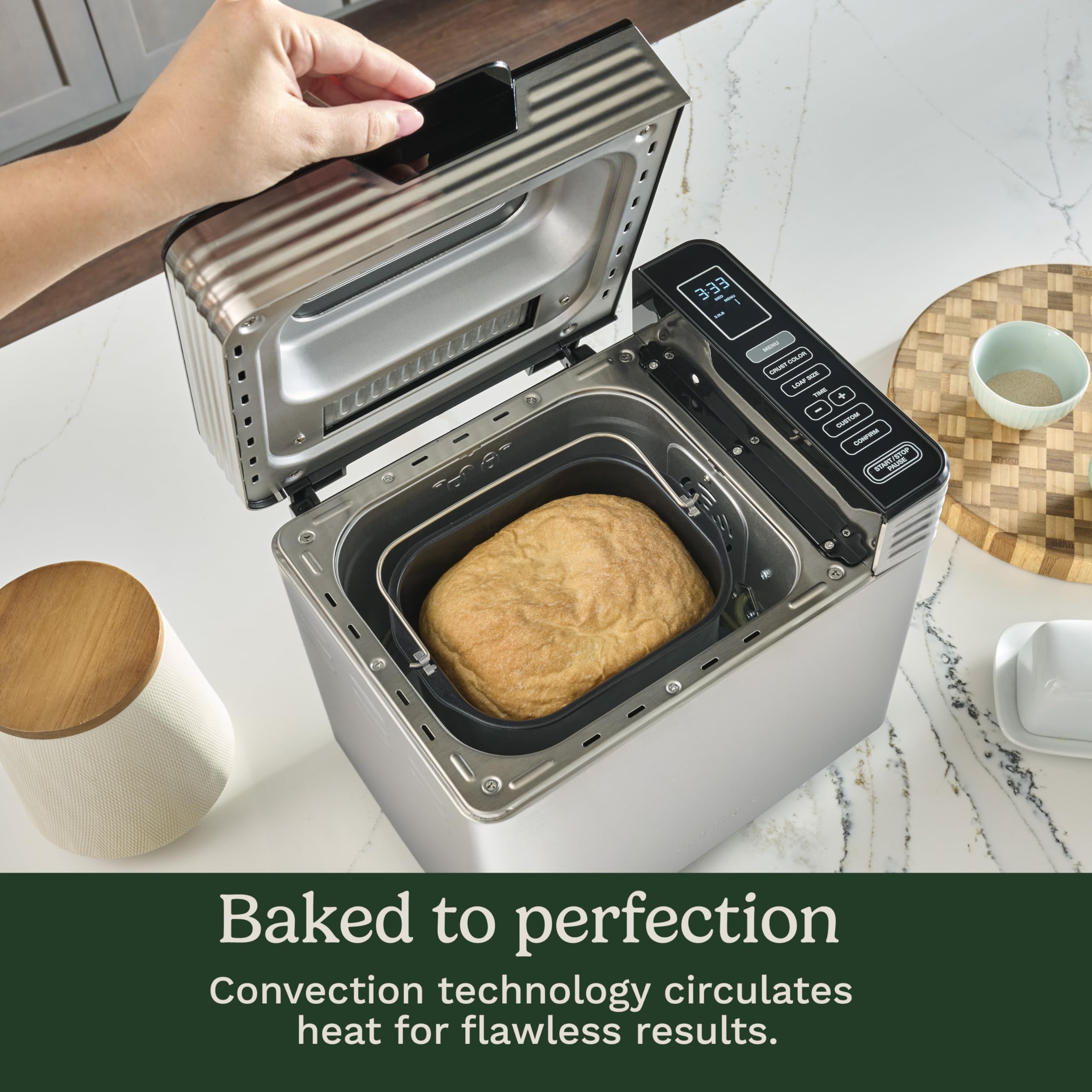 Cuisinart Bread Maker Machine, Stainless Steel Convection Bread Machine with 16 Menu Options, 3 Loaf Sizes Up to 2 Lb., 3 Crust Colors, Includes Measuring Cup, Spoon & Kneading Hook, CBK-210 - Image 7