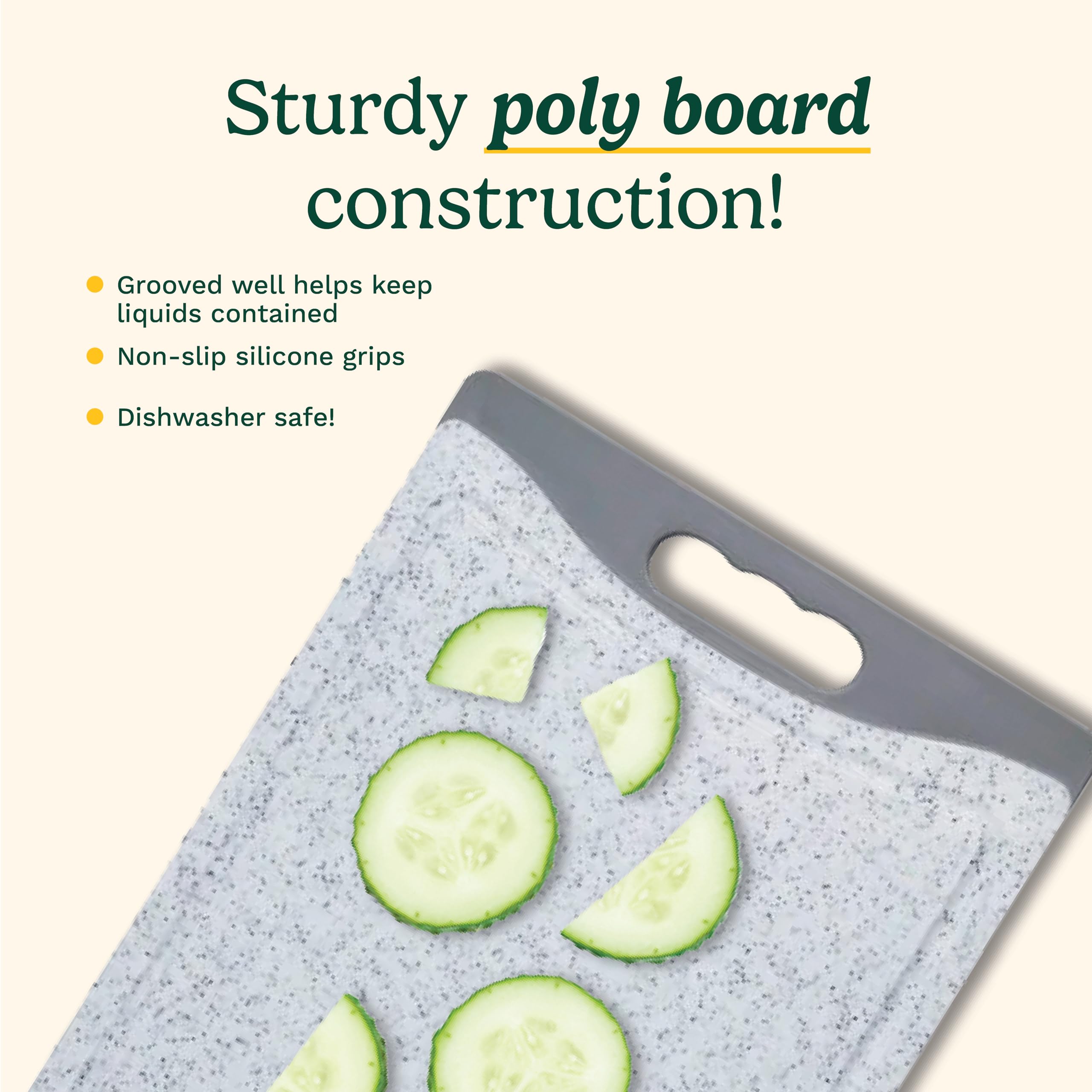 Cuisinart CPB-14MG 14" Marble Poly Board - Grey - Image 3