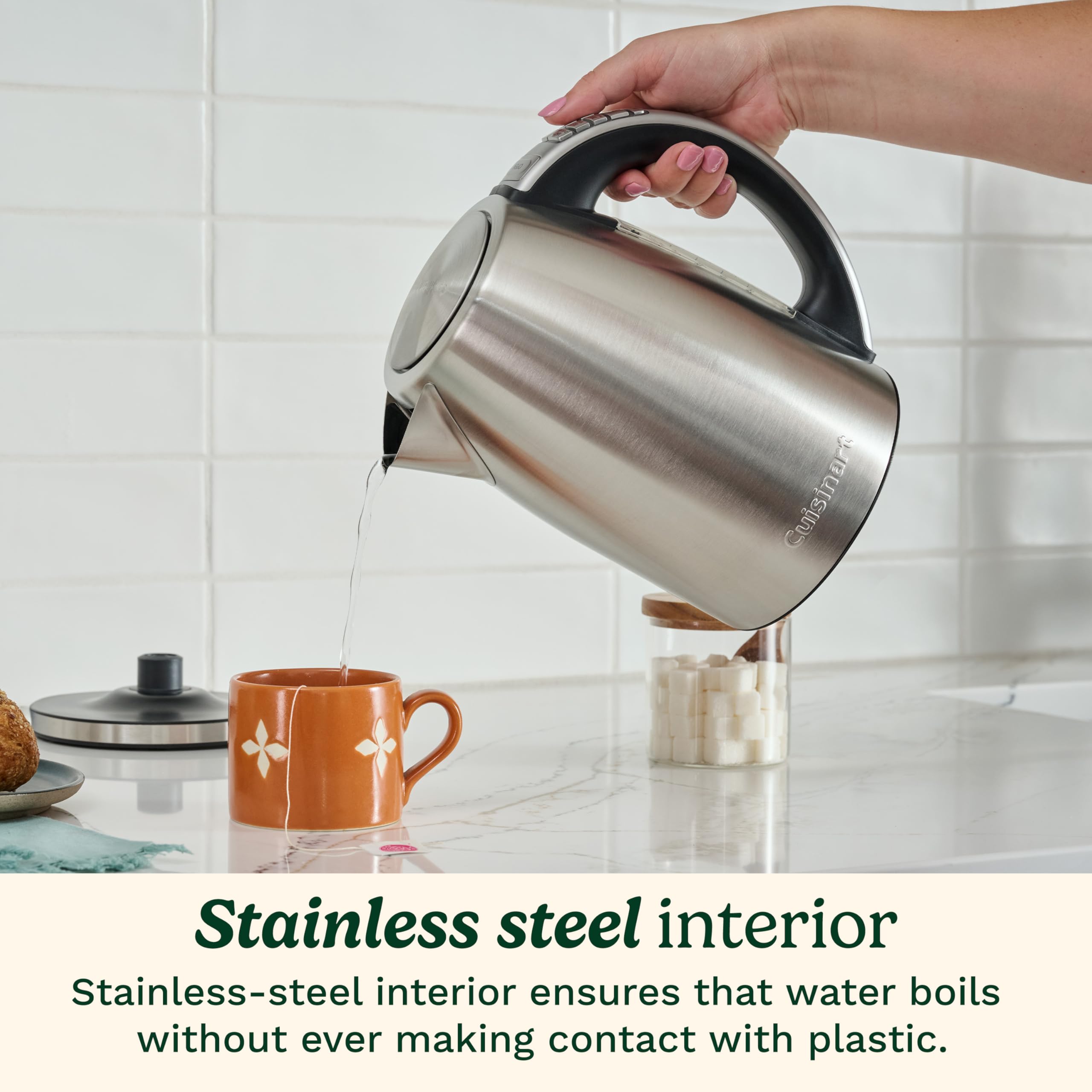 Cuisinart PerfecTemp 1.7-Liter Electric Kettle, Cordless Electric Tea Kettle, 1500W for Fast Heat-Up, 6 Preset Temperatures, 30-Minute Keep Warm, Stay Cool Nonslip Handle, CPK-17P1 - Image 3