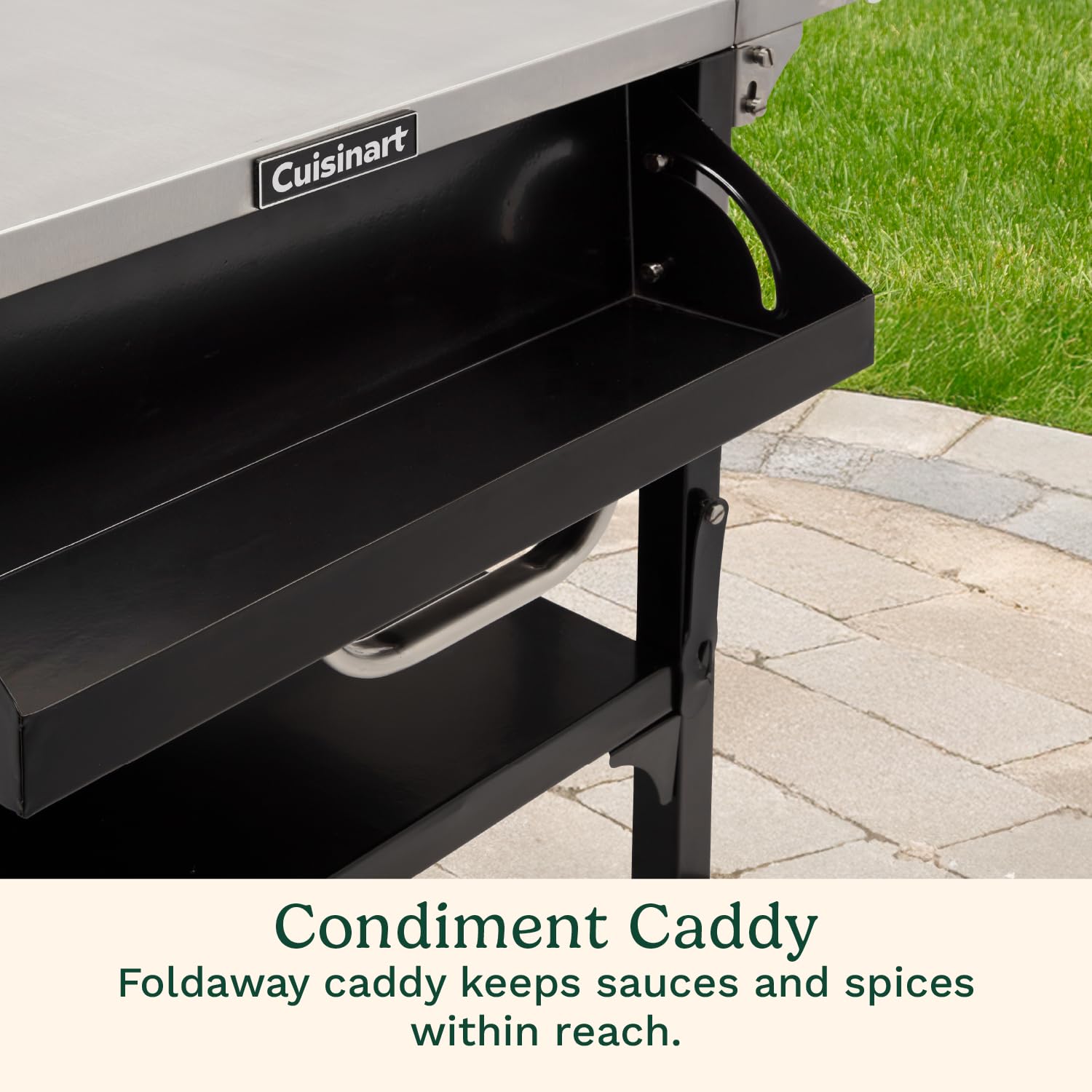 Cuisinart Prep ‘n Cook Outdoor Table and Grill Stand, Stainless Steel Folding Table with Wheels, 48” x 24” Prep Station for Home BBQ, Tailgates, Cookouts - Image 3