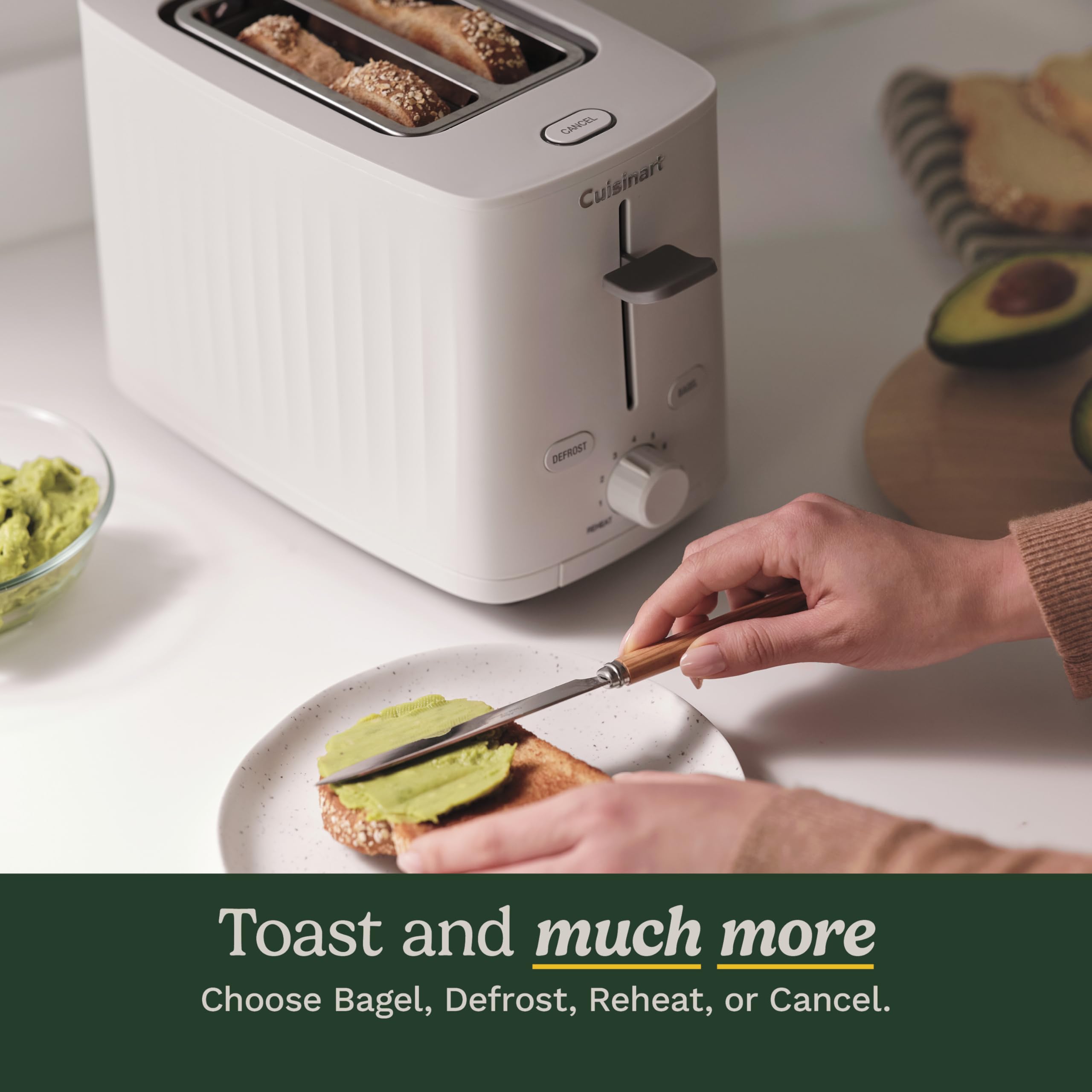 Cuisinart Soho™ Collection 2-Slice Toaster, 7 Toaster Setting, Defrost, Reheat, and Bagel Setting, Convenient Rear Cord Storage, Truffle, CPT-7TR - Image 4